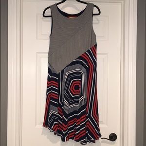 Anthropologie Geometric/Striped Cameron Dress